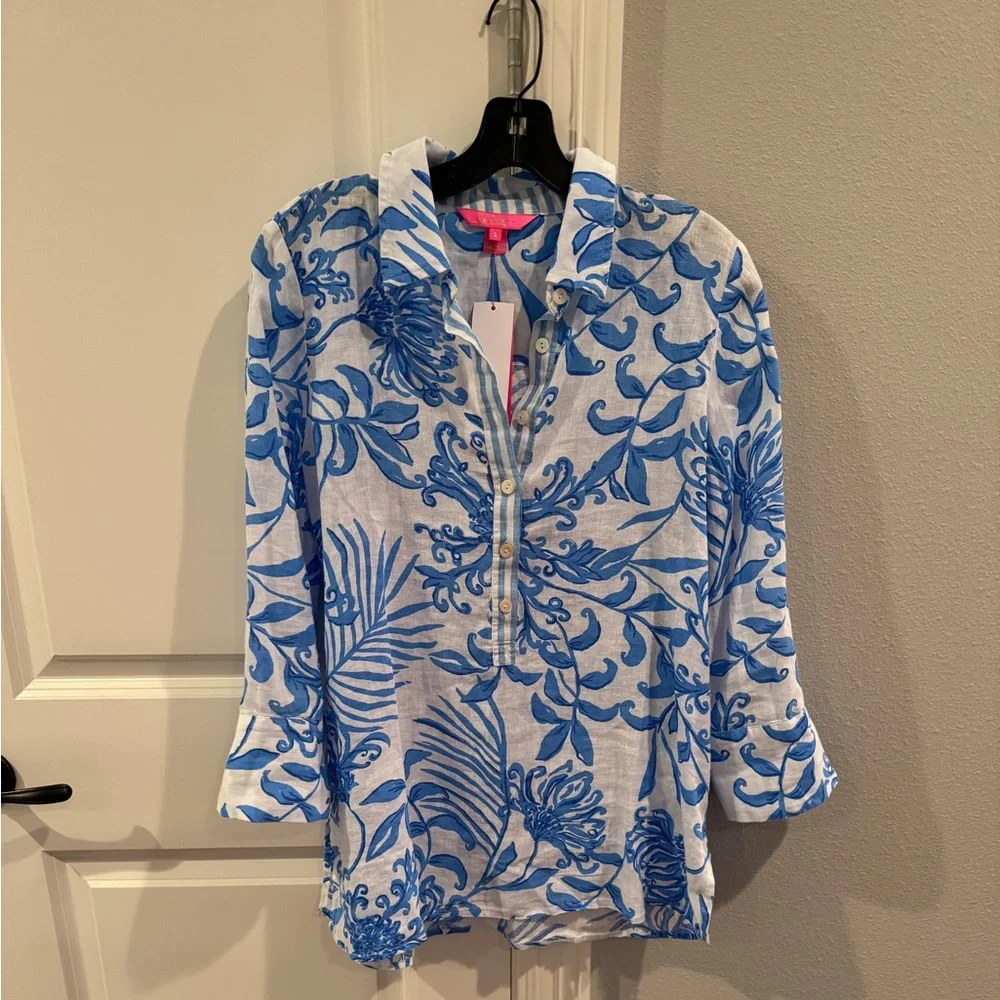 NWT Lilly Pulitzer Linen Top Sz Small - Picture 11 of 15